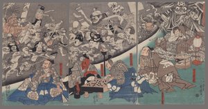 Die Erdspinne erzeugt Monster im Herrenhaus von Lord Minamoto Yorimitsu