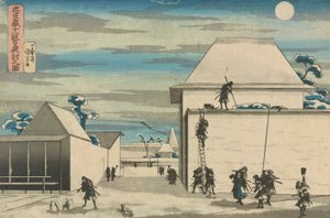 Die loyale Liga der siebenundvierzig Ronin (Chūshingura), Akt XI: Der nächtliche Angriff von Utagawa Kuniyoshi
