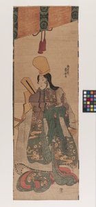 Shirabyōshi unter Sudare (Sudare shita no shirabyōshi), um 1840 von Utagawa Kuniyoshi