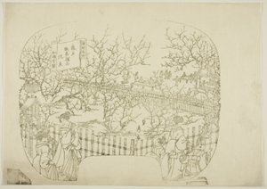 Schlüsselblock für einen Druck aus der Serie "Toto meisho" (Berühmte Ansichten der östlichen Hauptstadt) von Utagawa Sadahide