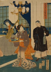 Salon eines ausländischen Handelshauses in Yokohama, 1861