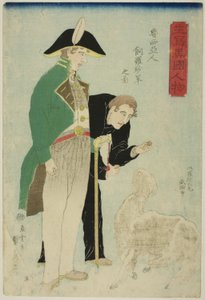 Russen, die Schafe für Wolle züchten, aus der Serie "Aus dem Leben gezeichnete Ausländer" von Utagawa Sadahide