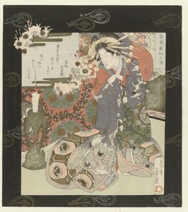 Kurtisane bereitet sich auf die Nacht vor von Utagawa Sadakage