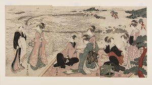 Picknick am Meer von Utagawa Toyokuni
