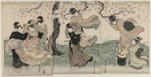 Kirschblüten im Wind von Utagawa Toyokuni