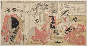 Kurtisanen von Ōgiya auf einem Frühlingsausflug von Utagawa Toyokuni