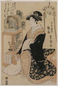 Hinazura von Chōjiya aus der Serie Schönheiten als die sieben Komachi von Utagawa Toyokuni