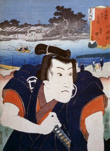 Porträt eines Kabuki-Theaterschauspielers, Ukiyo-e-Kunstdruck von Utagawa Toyokuni (1769-1825), Holzschnitt, japanische Zivilisation, Edo-Zeit von Utagawa Toyokuni