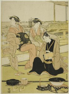 Blick auf die Bucht bei Shinagawa von Utagawa Toyokuni I