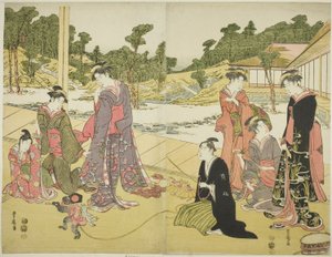 Der junge Affenvorführer (Wakashu sarumawashi) von Utagawa Toyokuni I