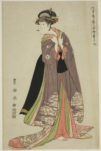 Yamatoya: Iwai Hanshiro IV als Katanaya Ohana, aus der Serie "Porträts von Schauspielern auf der Bühne (Yakusha butai no sugata-e)" von Utagawa Toyokuni I