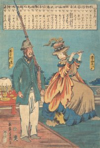 Ein Engländer und eine Russin von Utagawa Yoshiiku