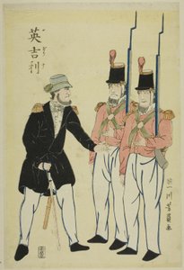 Englischer Offizier und Soldaten
