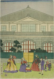 Residenz eines französischen Kaufmanns im Hafen von Yokohama von Utagawa Yoshikazu