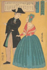 Amerikanisches Paar von Utagawa Yoshitora