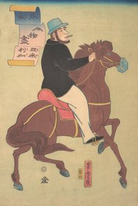 Amerikanischer Reiter, 1. Monat, 1861 von Utagawa Yoshitora