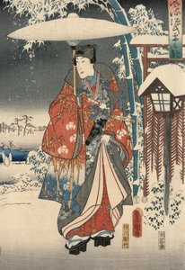 Ukiyo-e-Druck aus der Geschichte von Genji von Kunisada und Hiroshige von Utagawa and Hiroshige  Kunisada