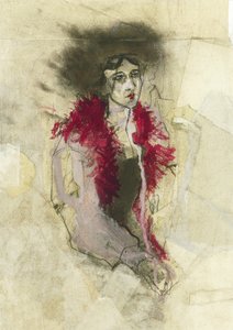 Stilisierte Figur mit expressiven Strichen von Ute Rathmann