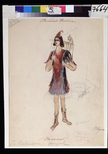 Kostümentwurf für die Oper "Die Zauberflöte" von Wolfgang Amadeus Mozart (1756-1791) von V. Bushina