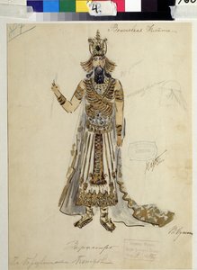 Kostümentwurf für die Oper "Die Zauberflöte" von Wolfgang Amadeus Mozart von V. Bushina