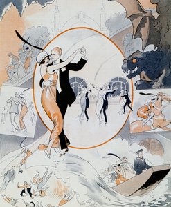Tanzszene, aus dem Magazin La Vie Parisienne, Frankreich von Vald