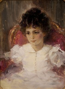 Porträt von Tatyana Sergeevna Khokhlova, geb. Botkina, als Kind von Valentin Aleksandrovich Serov