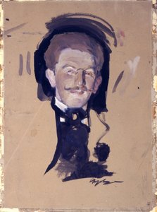 Porträt des Künstlers Leon Bakst (Lev Rosenberg) von Valentin Aleksandrovich Serov