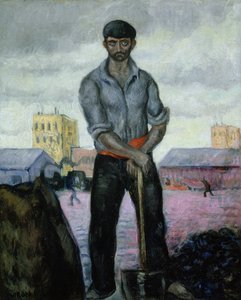 Kohlebergarbeiter am Hafen