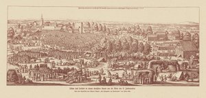 Leben in einer deutschen Kurstadt um die Mitte des 17. Jahrhunderts (Gravur) von Valentin Wagner