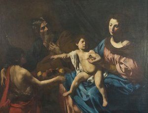 Heilige Familie mit dem jungen Johannes dem Täufer von Valentin de Boulogne