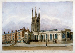 Kirche St. Sepulchre, Snow Hill, City of London, 1802
