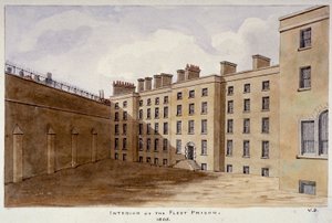 Innenhof des Fleet-Gefängnisses, London, 1805 von Valentine Davis
