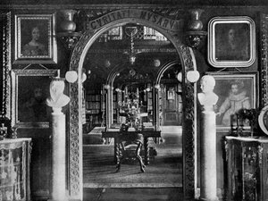 Die Bibliothek, Keir House, Bridge of Allan, Stirlingshire, Schottland, 1924-1926 von Valentine and Sons Ltd