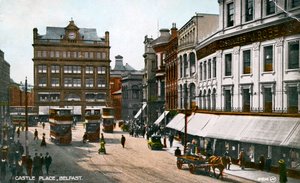 Castle Place, Belfast, frühes 20. Jahrhundert von Valentine and Sons Publishing Co