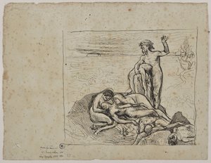 Studie für „Die Tränen“ (Zeichnung) von Valère Bernard