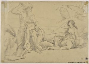 Studie für „Die Tränen“ (Zeichnung) von Valère Bernard