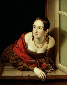 Frau an ihrem Fenster oder, Die Frau eines Schatzmeisters