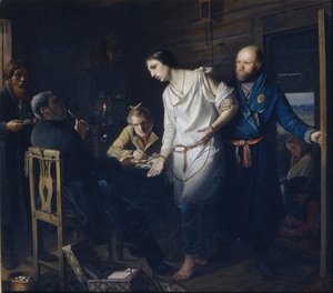 Kommissar der Landpolizei untersucht, 1857