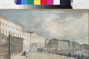 Das Katharineninstitut am Fontanka-Fluss, von Vasily Semyonovich Sadovnikov (1800-1879) von Vasili Semenovich Sadovnikov