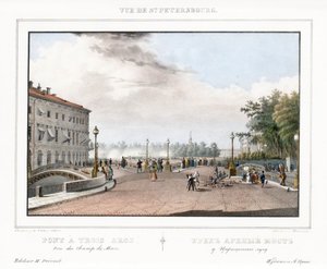 Die Drei-Bogen-Brücke in Sankt Petersburg von Vasili Semenovich Sadovnikov