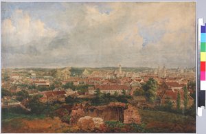 Ansicht von Vilnius, von Sadovnikov, Vasily Semyonovich (1800-1879). Aquarell auf Papier von Vasili Semenovich Sadovnikov