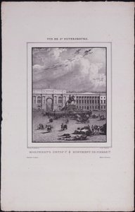 Ansichten von Sankt Petersburg. Die Reiterstatue von Peter dem Großen auf dem Senatsplatz