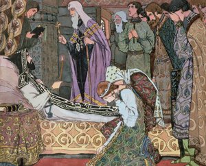 Sterbebett des Großfürsten Dmitri von Don (1350-89), ca. 1910 von Vasili Vasil
