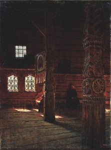 Innenraum der Peter-und-Paul-Kirche in Puchug, 1894