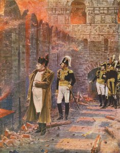 Napoleon beobachtet den Brand von Moskau