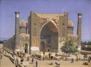 Die Sherdar-Madrasa am Registan-Platz in Samarkand, 1869-1870 von Vasili Vasilievich Vereshchagin