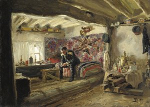 Das Hauptquartier des Rushchuk-Regiments von Rushchuk Tsesarevich Alexander Alexandrovich in Brestovets von Vasilij Dmitrievich Polenov