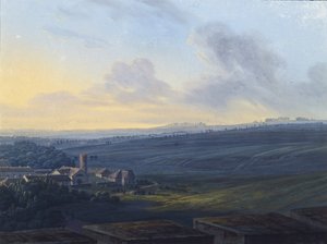 Blick auf Zarskoje Selo vom Weißen Turm, nach 1826 von Vasily Andreyevich Zhukovsky