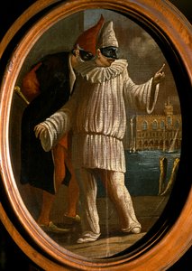 Pulcinella und Pantalone. 18. Jahrhundert von Venetian School