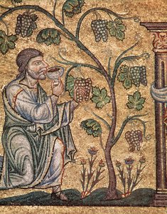 Leben Noahs, die Trunkenheit (Mosaikdetail) von Veneto Byzantine School